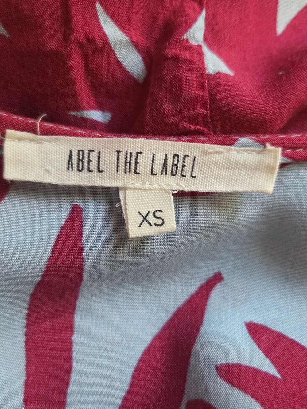 ABEL THE LABEL Anthropologie Tropical Floral High Low Maxi Dress Blue Red X S - Picture 5 of 7
